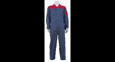 Overall 100% katoen 2-kleurig grijs-rood maat 59
