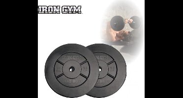 Iron Gym Halterschijven 2 x 10 kg Ø 25 mm - Haltergewichten - Plate Set - Barbell gewichten