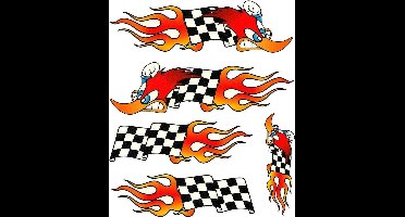 Tom Fietsstickers Woodpeckerflag Oranje/zwart/wit