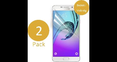 2x Screenprotector geschikt voor Samsung Galaxy A7 (2016) - Glas PET Folie Screenprotector Transparant 0.2mm 9H (Full Screen Protector)