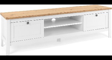 Tv-meubel Berge 160cm 2 lades - wit/eik