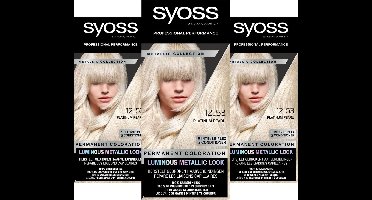 SYOSS Metallics 12-53 - Platinum Pearl - Permanente Haarverf - Haarkleuring - Grijsdekking - Voordeelverpakking - 3 Stuks