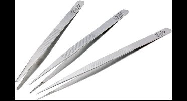 Vigor V1438 Pincetset 3-delig Plat-rond, Stomp, Spits
