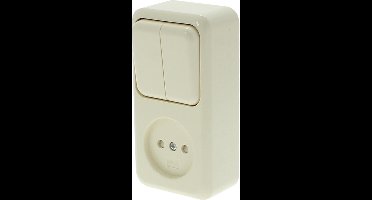 Q-LINK Wandcontactdoos Opbouw met Serieschakelaar