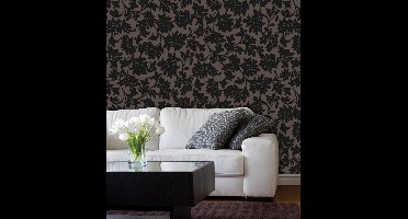 Dutch Wallcoverings Vliesbehang bladeren - bruin