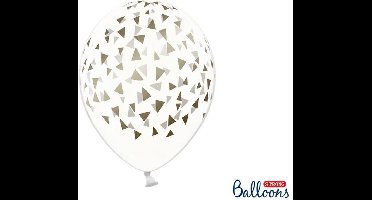 """Ballonnen 30cm, Triangles, Crystal Clear (1 zakje met 6 stuks)"""