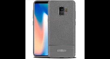 DrPhone Samsung S9 Rugged Armor Litchi TPU Case - Ultra Dunne Gel Silicone Hoesje - Antislip   Anti Schok Beschermhoes -