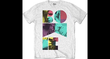 David Bowie - Colour Sax Heren T-shirt - XL - Wit