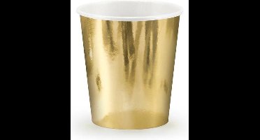 """Papieren Cups, goud, 180ml (1 zakje met 6 stuks)"""