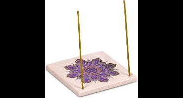 Yogi & Yogini naturals Wierookschaaltje zandsteen mandala bloem (10x10 cm)