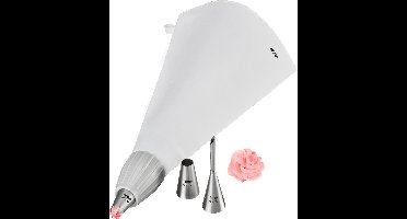 GEFU DECORE Spuitzak Set – 5-delig – Inclusief 3 RVS Spuitmondjes – Voor Taarten, Cupcakes en Gebak