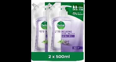 Dettol Refill Relaxing Lavender 500ML - 2 Stuks - Voordeelverpakking