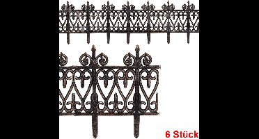 Deuba Borderrand Kunststof – 6 Stuks = 190cm UV-bestendig - Bruin