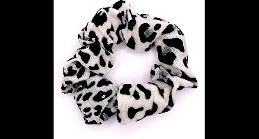 Scrunchie panterprint grijze tinten