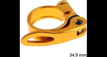 34,9mm Quick release zadelklem met lever voor 30,4-31,6mm zadelpen - Goud kleurig