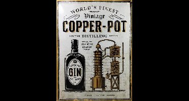 Wandbord - World's Finest Vintage Copper-Pot Gin Distilling - 30x40cm