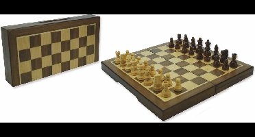 HOT Games Schaakcasset Magnet. Walnoot 23x23x2 cm.