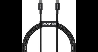 USB-C naar USB-C kabel Max 100 Watt - Zwart - 1 meter