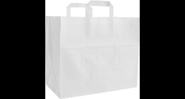 Cadeautasjes met platte handgreep, budget tassen wit, 45x17x47cm (150 stuks)