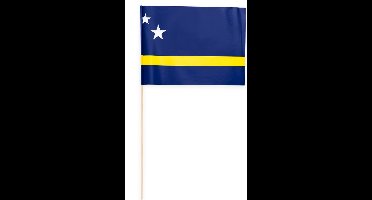 20 Papieren zwaai vlaggen 20 x 30 centimter Curacao