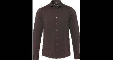 Pure The Functional Shirt Donkerbruin - Maat 38 - Heren - Overhemden Formeel