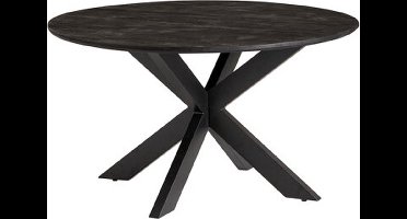 Eettafel Colombia 120 cm Rond mangohout - zwart | Meubelplaats