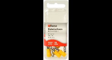 Ratio Kabelschoen Bullet stekker 4-6mm² - Geel - 10st in blister