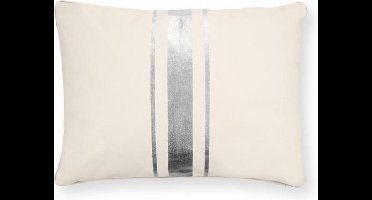 vtwonen Sierkussen met Streep - Woondecoratie - Zilver - 50x70cm