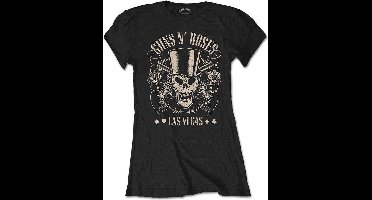 Guns N' Roses - Top Hat, Skull & Pistols Las Vegas Dames T-shirt - XL - Zwart