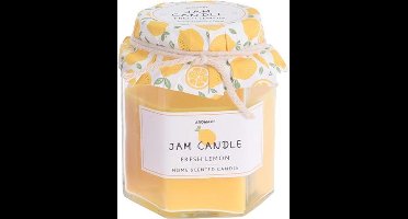 Geurkaars in jamcandle glas! Fresh Lemon - Kaars - cadeau - geurkaarsen