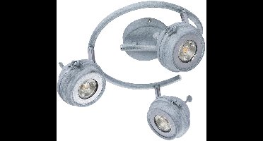 LED-plafondlamp, plafondverlichting, woonkamerlamp, draaibaar, grijs metaal, D 34 cm