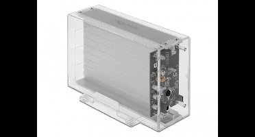 Delock External Dual Enclosure for 2 x 3.5″ SATA HDD with USB Type-C™ female transparent - tool free
