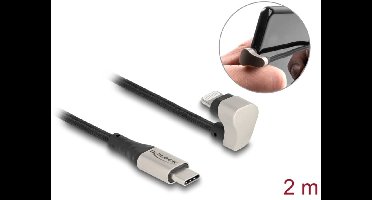 Delock Data and charging cable USB Type-C™ to Lightning™ for iPhone™ and iPad™ 180° angled 2 m MFi