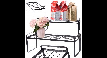 Pingyang Rongrong Serie - Keukenkast Organizer - Metalen Plank - Zwart