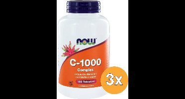 3x Now Vitamine C 1000 mg complex (180 tabletten)