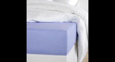De Witte Lietaer Hoeslaken Olivia Sky Blue - 90 x 200/220 x h 30 - Katoen Satijn