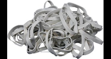1 kg - Elastiek - wit - diameter 50mm - breedte 5mm - in zak - ca 750 stuks