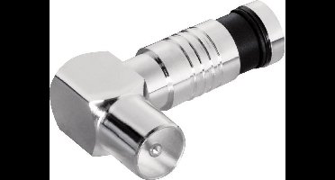 Coax IEC (m) compressie connector - metaal / haaks