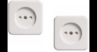 Opbouw wandcontactdoos enkel stopcontact - 2 stuks - Wit