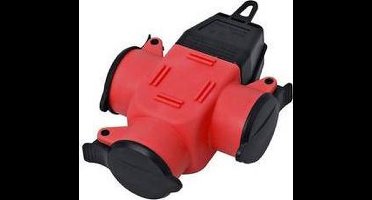 interBär 9007-002.01 3-voudige koppeling Rubber 230 V Rood IP44