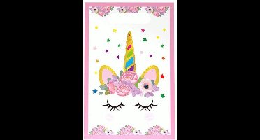 Unicorn Wimpers uitdeelzakjes 12 stuks 16,5 cm x 25 cm