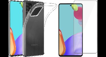 Hoesje geschikt voor Samsung Galaxy A52 - Siliconen Backcover - Transparant - Met Screenprotector