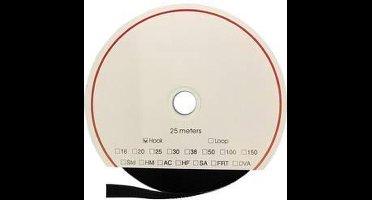 FASTECH® T0102099990325 Klittenband Om vast te plakken Hotmelt Haakdeel (l x b) 25000 mm x 20 mm Zwart 25 m