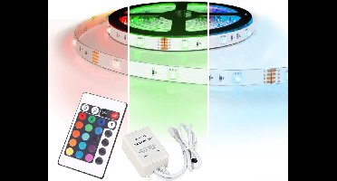 Led strip op batterij - RGB - Complete set - 2 meter - Multicolor
