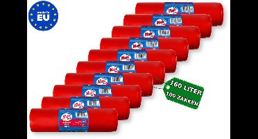 Grote Vuilniszakken 60-70-80-90 (160) Liter 10 rollen = 100st - Geschikt voor Brabantia Code M - Afvalvuilzakken 70x102cm - Made in EU