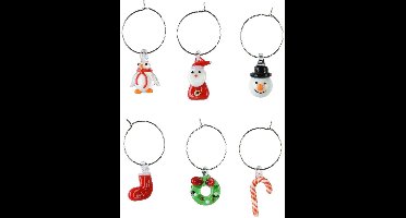 Kaemingk wijnglasmarkeerders kerst 6 motieven bont