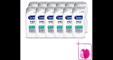 12 x Sanex – Douchegel – Men Sensitive – 400 ml - Bulkverpakking - Gevoelige mannenhuid - Douchegel