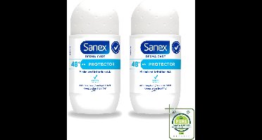 2 x Sanex – Deodorant Roller – Dermo Protector – 53 ml - Grootverpakking - Deodorant Roller - Huidbescherming - Zweetbehandeling - Geurvervoeging - Mineralen