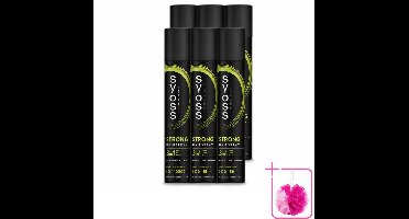 6 x Syoss - Strong Hold - Haarspray - Sterke Fixatie - 300 ml - Bulkverpakking - Haarspray - Sterk houden