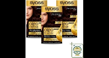 3 x SYOSS - Oleo Intense 3-22 - Haarverf - Permanente Haarkleuring - Warm Donker Bordeaux - Langdurige Kleur - Haarverf - Permanent Haarverf - Warm Bordeaux - Donker Rood - Haarkleur